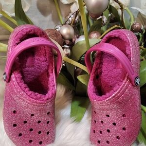 Crocs  Classic Lined Clog shimmer pink fushia Size Women 6 new